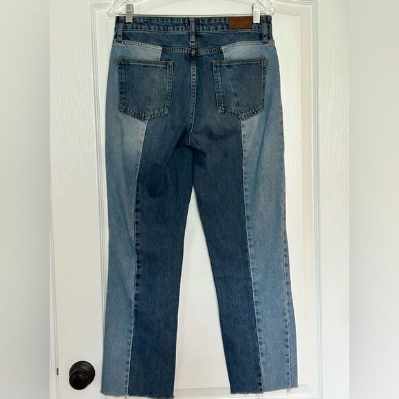 BDG Jessye Women’s Two-Tone Light & Dark Wash Straight Leg Jeans Size 28 - Picture 2 of 14